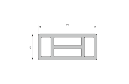 Поручень ограждений Экодекинг Техно 3D 90x45х3000 Шоколад